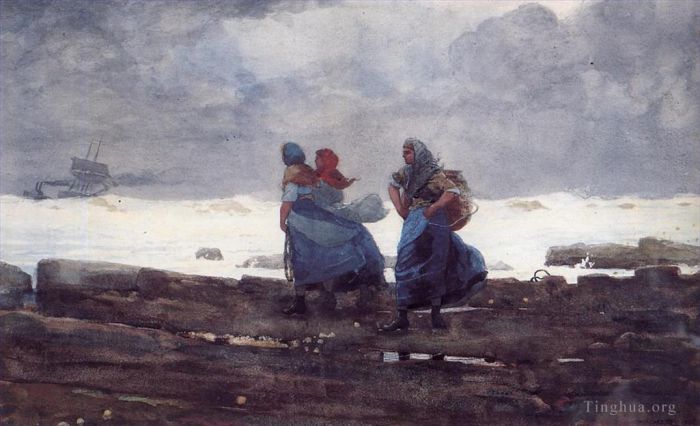 Winslow Homer Various Paintings - Fisherwives