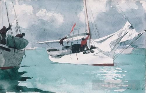 Winslow Homer Various Paintings - Fishing Boats Key West