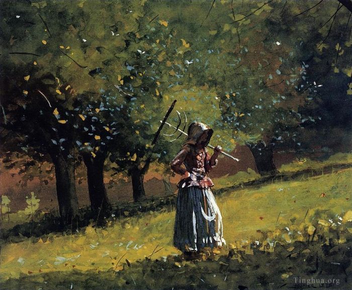 Winslow Homer Various Paintings - Girl with a Hay Rake