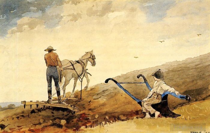 Winslow Homer Various Paintings - Harrowing