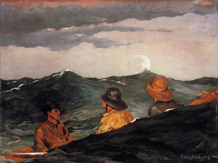 Winslow Homer Various Paintings - Kissing the Moon