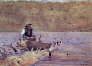 Artist Winslow Homer's Work - Man in a Punt Fishing