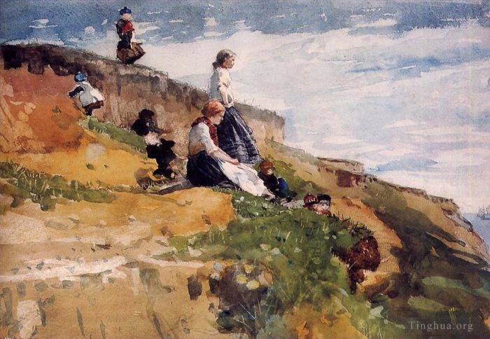 Winslow Homer Various Paintings - On the Cliff