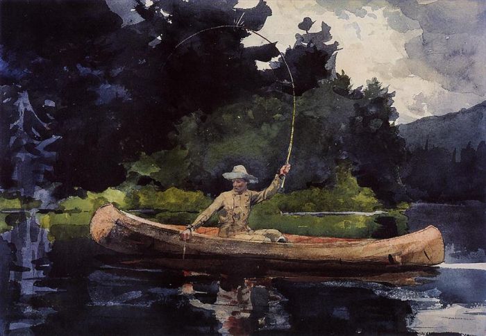 Winslow Homer Various Paintings - Playing Him aka The North Woods