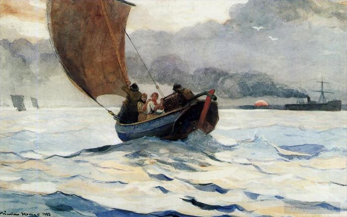 Winslow Homer Various Paintings - Returning Fishing Boats