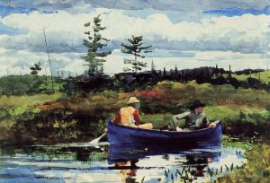 Antique Various Paintings - The Blue Boat