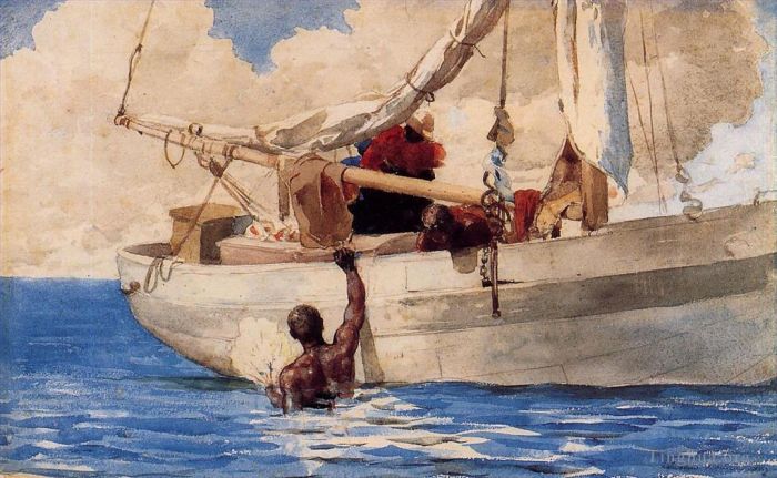 Winslow Homer Various Paintings - The Coral Divers