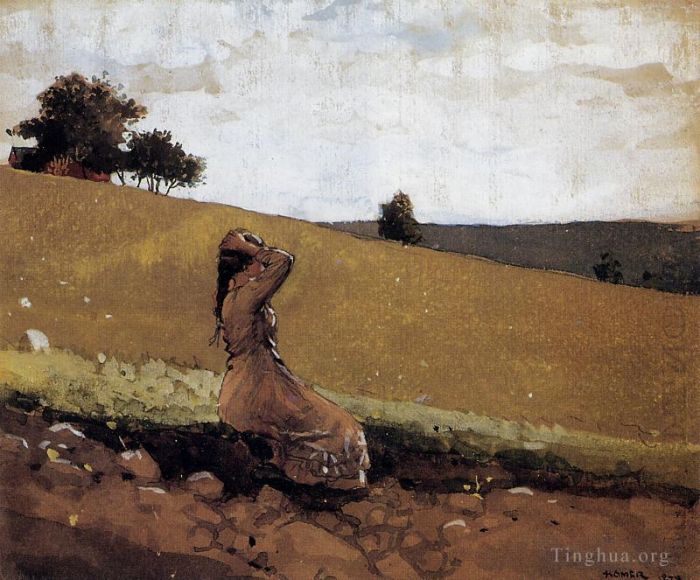 Winslow Homer Various Paintings - The Green Hill aka On the Hill