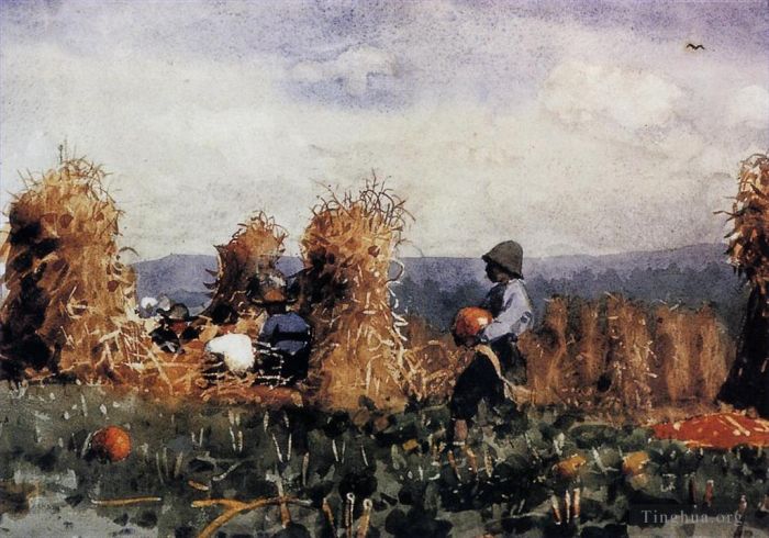 Winslow Homer Various Paintings - The Pumpkin Patch