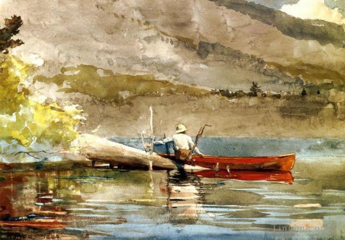 Winslow Homer Various Paintings - The Red Canoe2