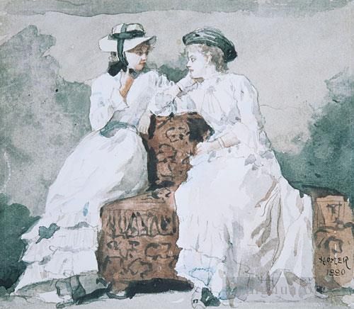 Winslow Homer Various Paintings - Two Ladies