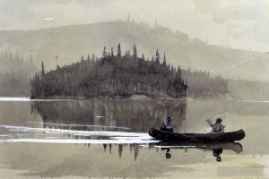 Artist Winslow Homer's Work - Two Men in a Canoe