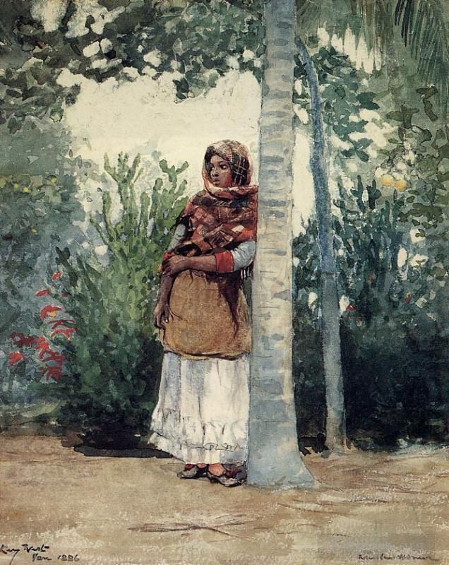 Winslow Homer Various Paintings - Under a Palm Tree