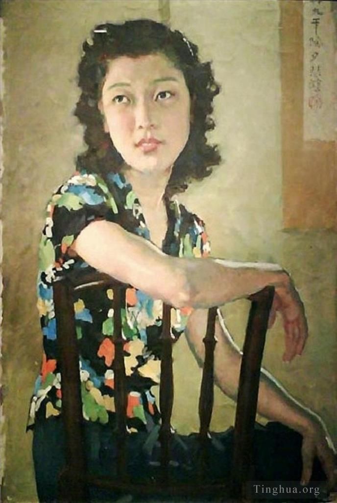 Xu Beihong Chinese Painting - A portrait of a young lady 1940