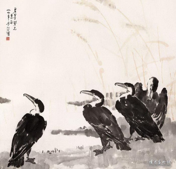 Xu Beihong Chinese Painting - Birds