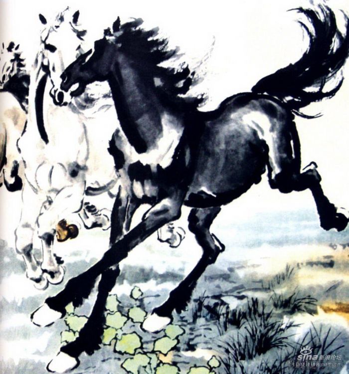 Xu Beihong Chinese Painting - Horses