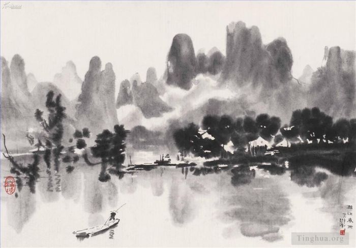 Xu Beihong Chinese Painting - River scenes
