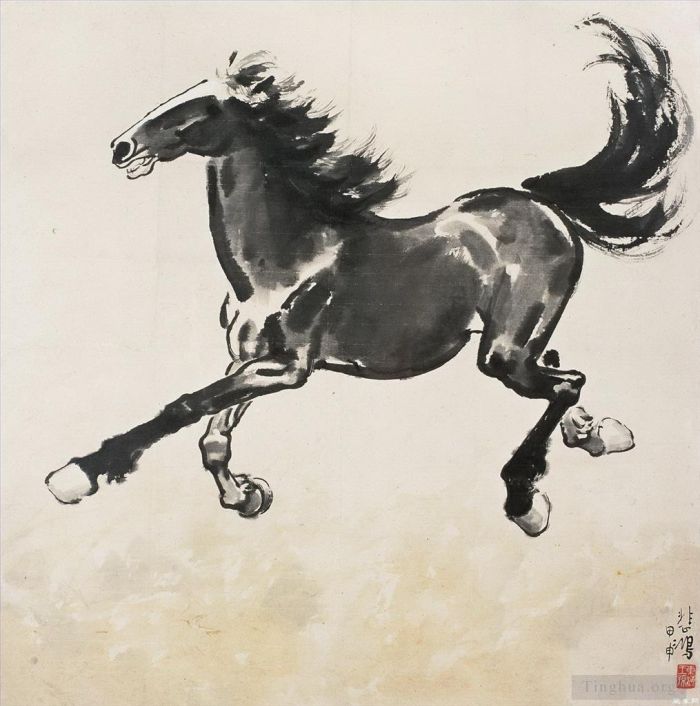 Xu Beihong Chinese Painting - Running horse