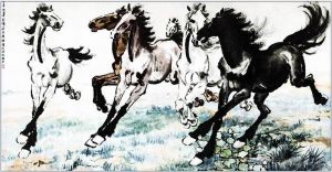 Artist Xu Beihong's Work - Running horses 1