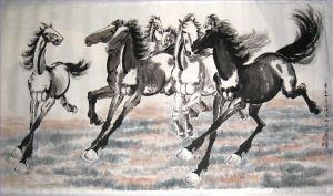 Artist Xu Beihong's Work - Running horses 2