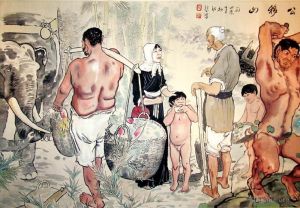 Artist Xu Beihong's Work - Study for the foolish old man 1940