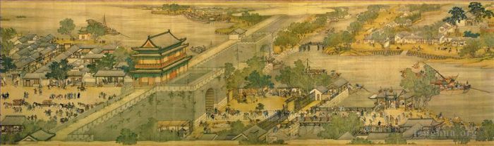 Zhang Zeduan Chinese Painting - Qingming Riverside Seene part 4