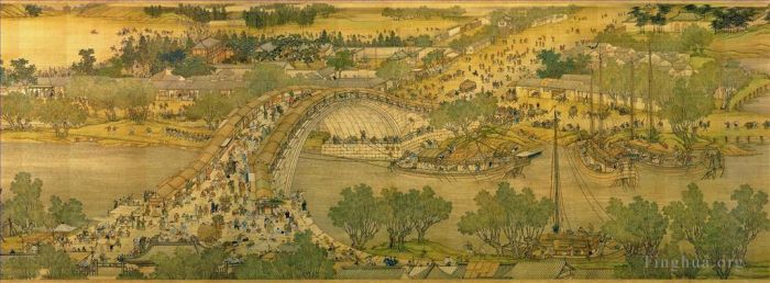Zhang Zeduan Chinese Painting - Qingming Riverside Seene part 5